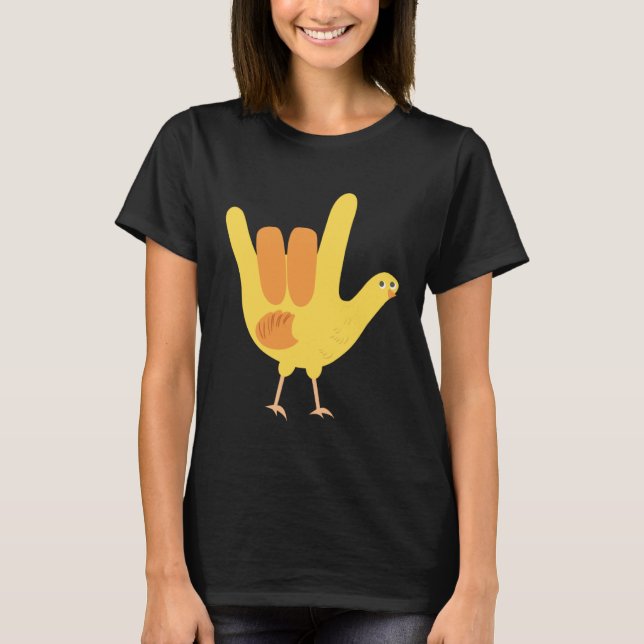 T-shirt American Sign Language I Love You Chick  Kids (Devant)