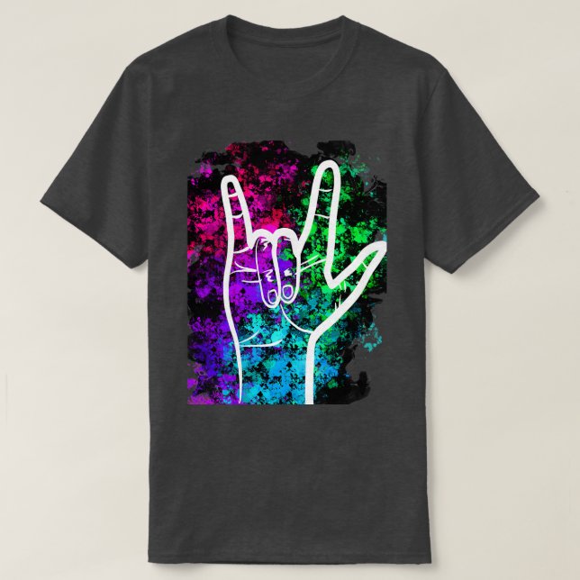 T-shirt American Sign Language I Love You Design (Design devant)