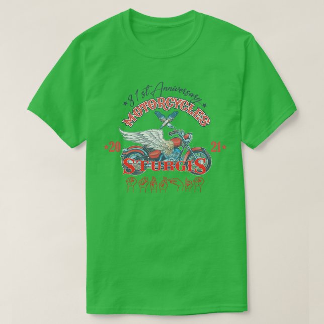 T-shirt American Sign Language Sturgis Rally Motorcycles 2 (Design devant)