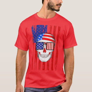 T-shirt American Skull Flag Patriotic