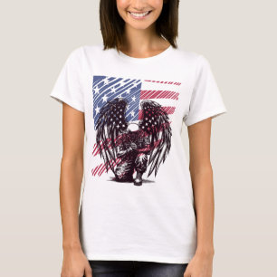 T-shirt American Soldier Angel Prier USA Drapeau Art