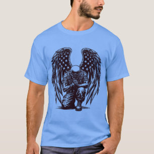 T-shirt American Soldier Angel Prier USA Drapeau Art
