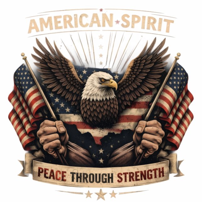 T-shirt American Spirit Eagle Patriotic USA Flag Peace Thr (Créateur téléchargé)