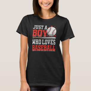 T-shirt American Sport Juste Un Garçon Qui Aime Le Basebal