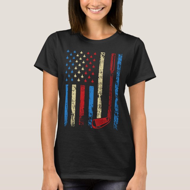 T-shirt American Sports Flag 4th Of July Golf Club Athleti (Devant)