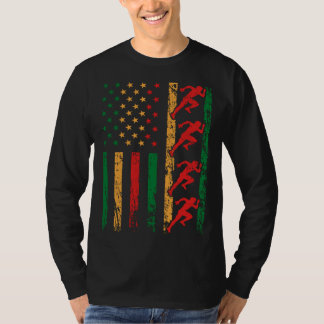 T-shirt American Sports Flag Black History Month Track And