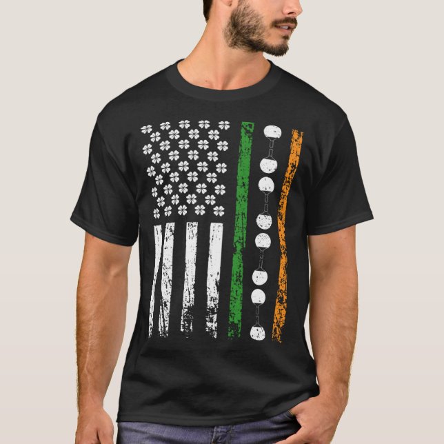 T-shirt American Sports Flag St Patrick s Day Table Tennis (Devant)