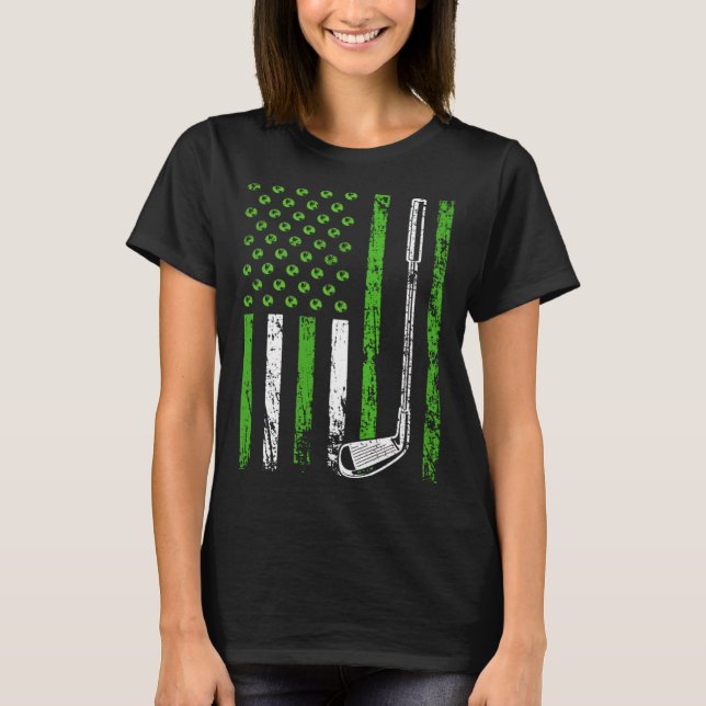 T-shirt American Sports Nature Flag Athletic Golf Club Ear (Devant)