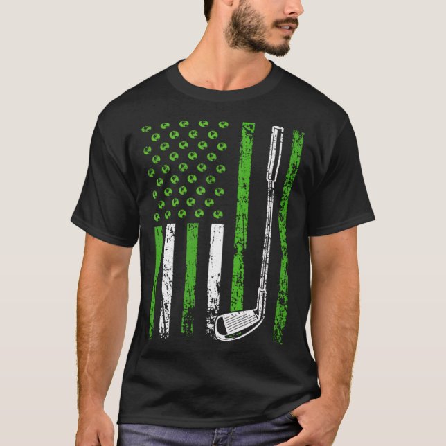 T-shirt American Sports Nature Flag Athletic Golf Club Ear (Devant)