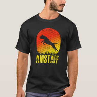 T-shirt American Staffordshire Terrier Jumping Sunset Chie