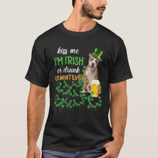 T-shirt American Staffy Kiss Me Je suis Irlandais Ou Irlan