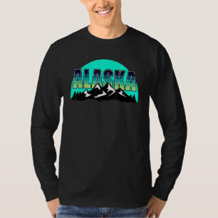T-shirt American State Alaska Sun Moon Mountain Nature Hik