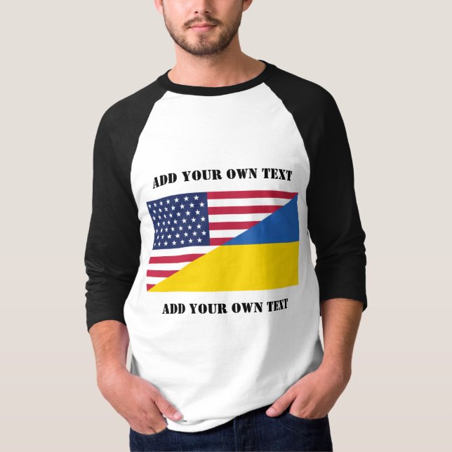 T-shirt American support towards Ukraine Throw Pillow (Devant)