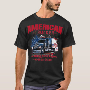 T-shirt American Truck Driver Vintage Pour Hommes Père Fun