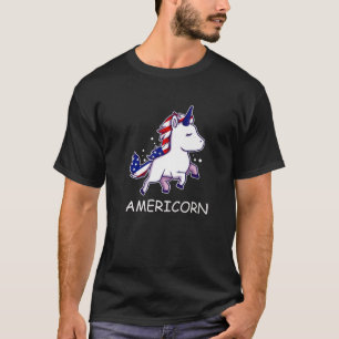T-shirt American Unicorn Patriotic 4 juillet Design Amer