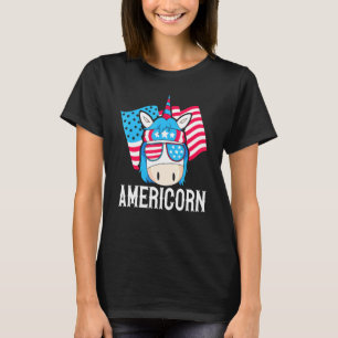 T-shirt American Unicorn Rainbow Magical Quatrième