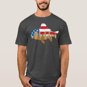 T-shirt American Usa Flag 4th of july Fishing Fish