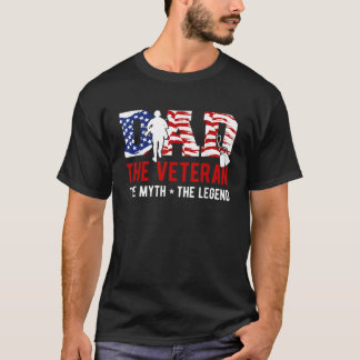 T-shirt American Veteran Grand-pa Papa Vétérinaire Mythe L