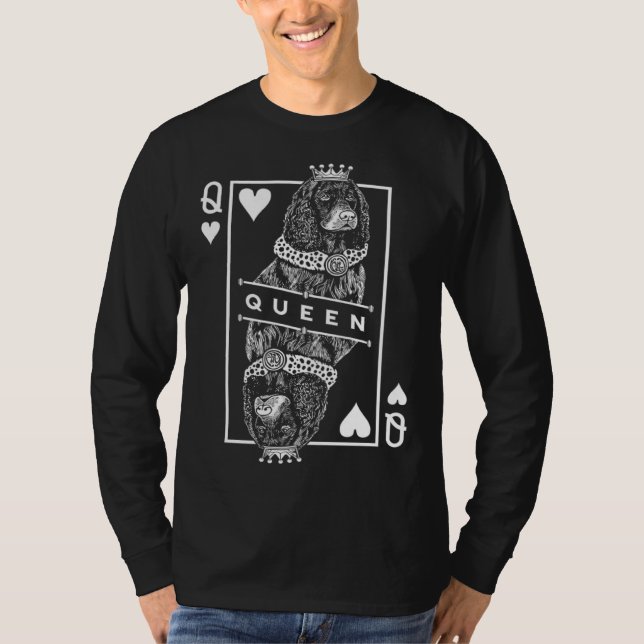 T-shirt American Water Spaniel Queen Of Hearts  Dog (Devant)