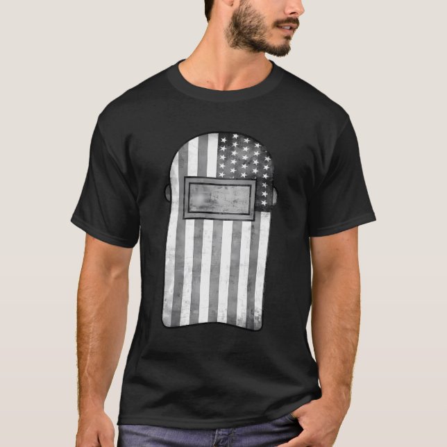 T-shirt American Welder Us Drapeau Soudage Hood Cadeau (Devant)