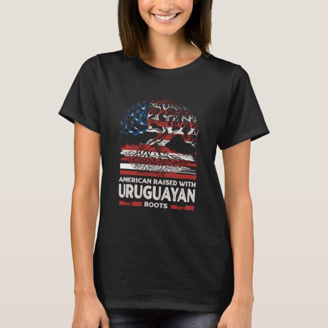 T-shirt American with Uruguayan Roots Patriotic Uruguay (Devant)