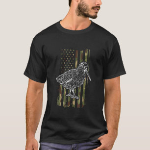 T-shirt American Woodcock Camo Bogsucker Woodcock Chasse