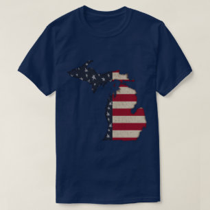 T-shirt Americana Grunge Michigan   Image avant et arrière