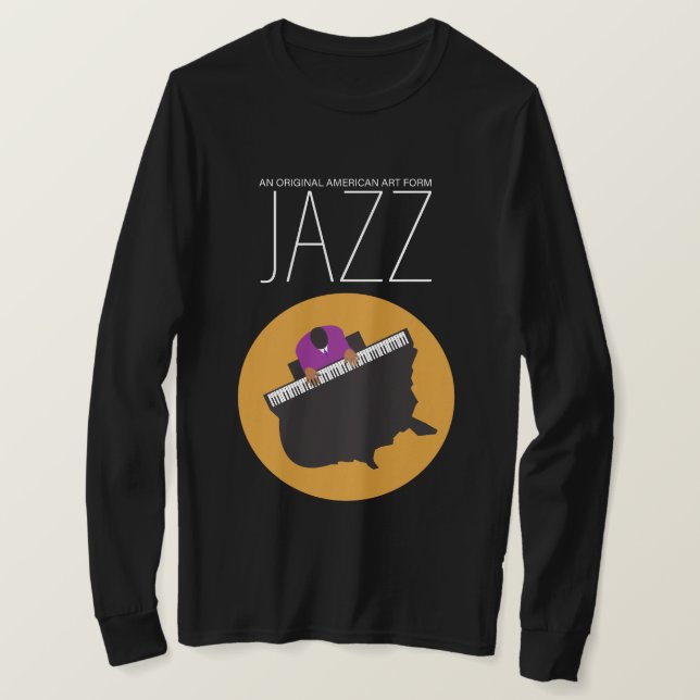 T-shirt AmericanJazz Basic à manches longues (Design devant)