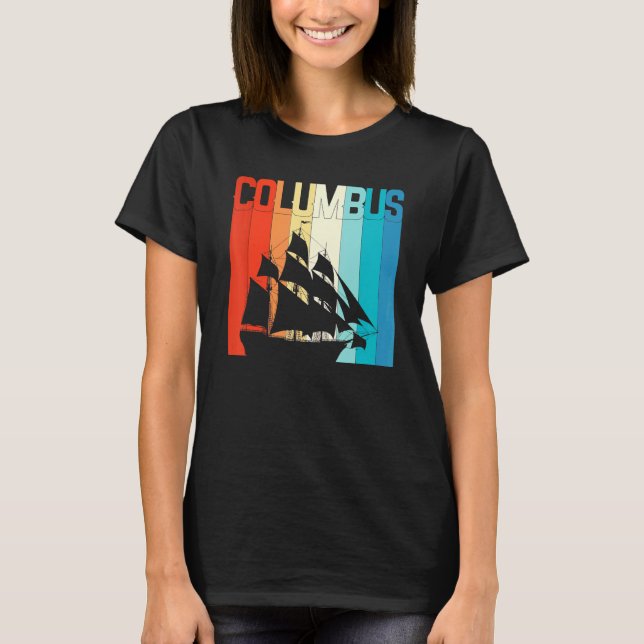 T-shirt Americans Discovered Columbus Day Vintage People's (Devant)