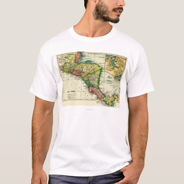 T-shirt AmericaPanoramic central MapCentral Amérique (Devant)