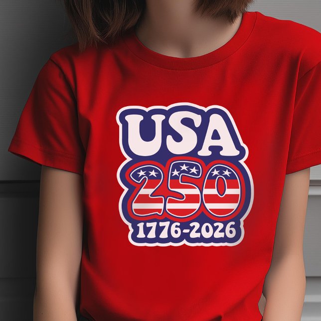 T-shirt America's 250th Birthday - Groovy USA 250 (Celebrate America and the 250 - 1776-2026)