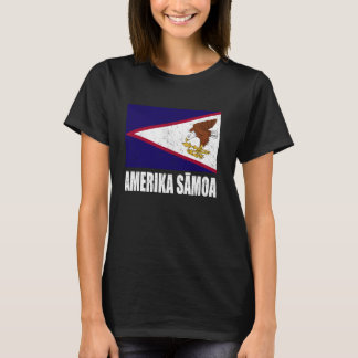 T-shirt Amerika Samoa Drapeau Grunge Souvenir Vintage Amér