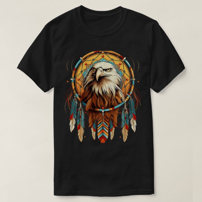 T-shirt Amérindien Amérindien Espèce de chasseur de rêves  (Design devant)