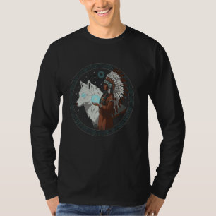 T-shirt Amérindien Amérindien Fierté de la Fête Loup triba