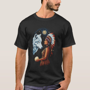 T-shirt Amérindien Amérindien Fierté de la Fête Loup triba