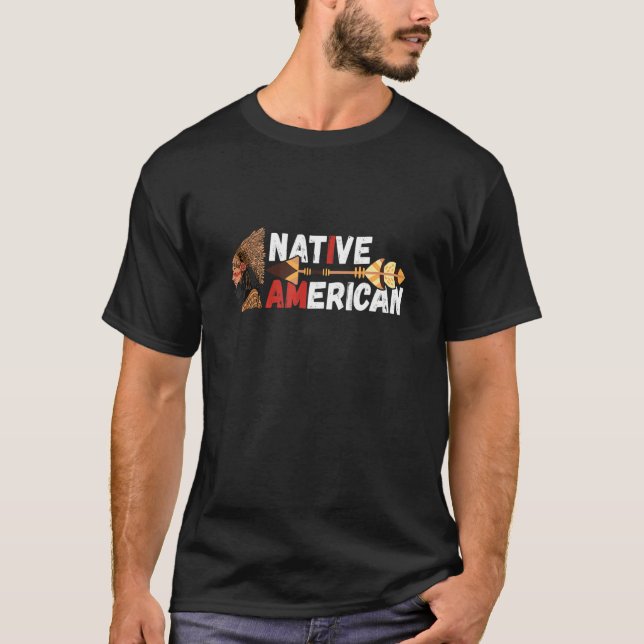 T-shirt Amérindien Arrowhead Chef indien Feather Hea (Devant)
