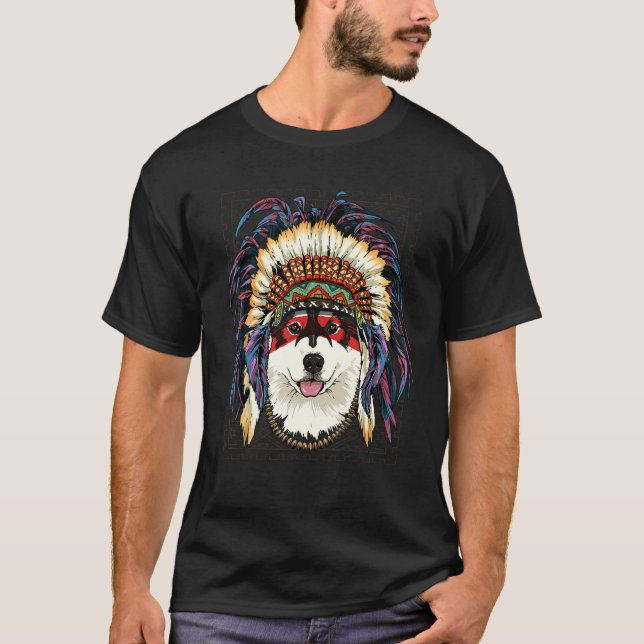 T-shirt Amérindien d'Alaska Malamute indigène (Devant)