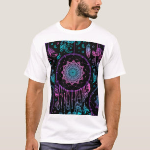 T-shirt Amérindien Dreamcatcher Moon Motif