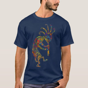 T-shirt Amérindien Kokopelli avec ornements Ventilateur P