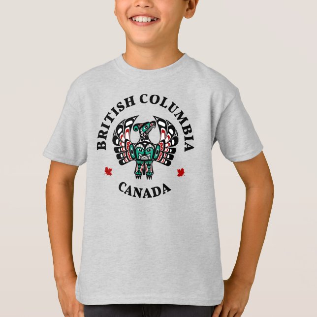 T-shirt Amérindien Red Black Art Thunderbird (Devant)