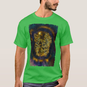 T-shirt Amérindienne Galaxy Howling Wolf