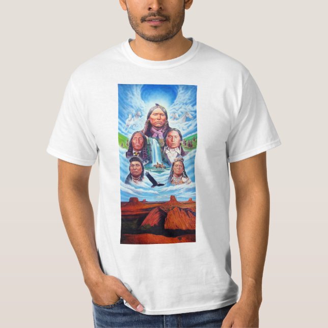 T-shirt Amérindiens Modèles Mens Moderne tendance (Devant)