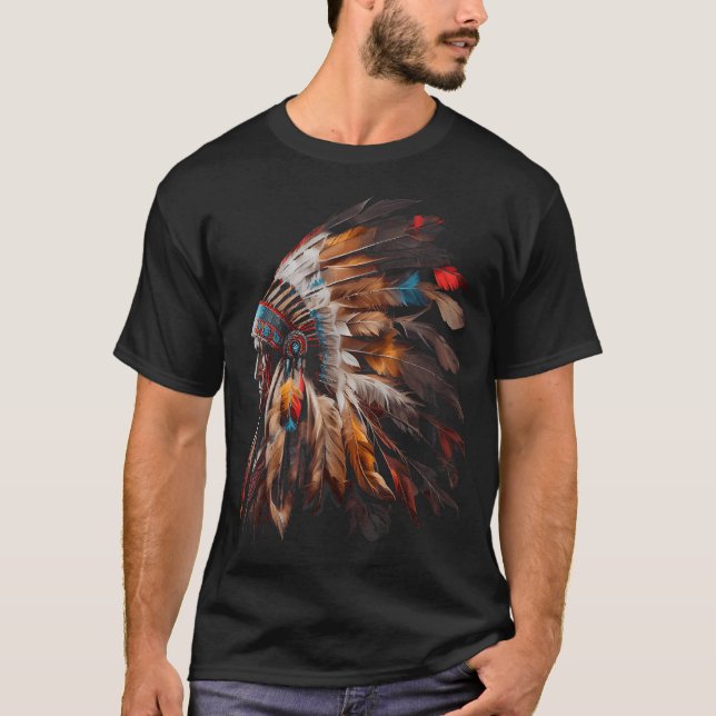 T-shirt Amérindiens Tee - shirts Graphiques Hommes (Devant)