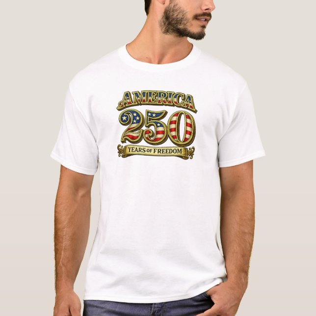 T-SHIRT AMÉRIQUE 250 ANS DE LIBERTÉ (Devant)