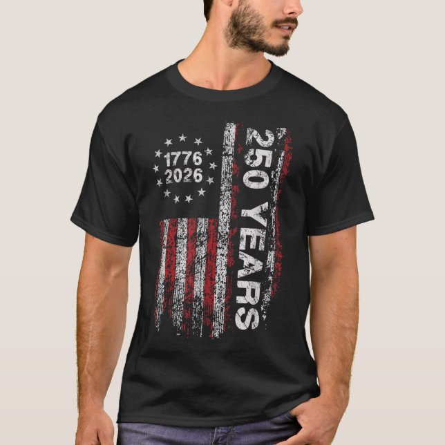 T-shirt Amérique 250e anniversaire Us Drapeau 250 ans Nous (Devant)