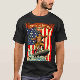 T-shirt Amérique 250e drôle george washington à cheval