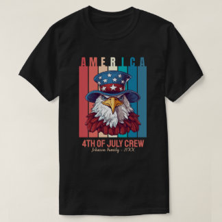 T-shirt Amérique 4 juillet Crew Patriotic Personnalisé