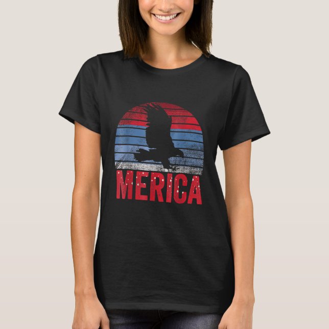 T-shirt Amérique 4 juillet Drapeau américain Usa Eagle Ind (Devant)