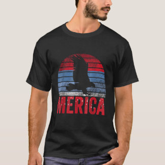 T-shirt Amérique 4 juillet Drapeau américain Usa Eagle Ind