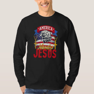 T-shirt Amérique besoin Jésus drapeau américain aigle évei